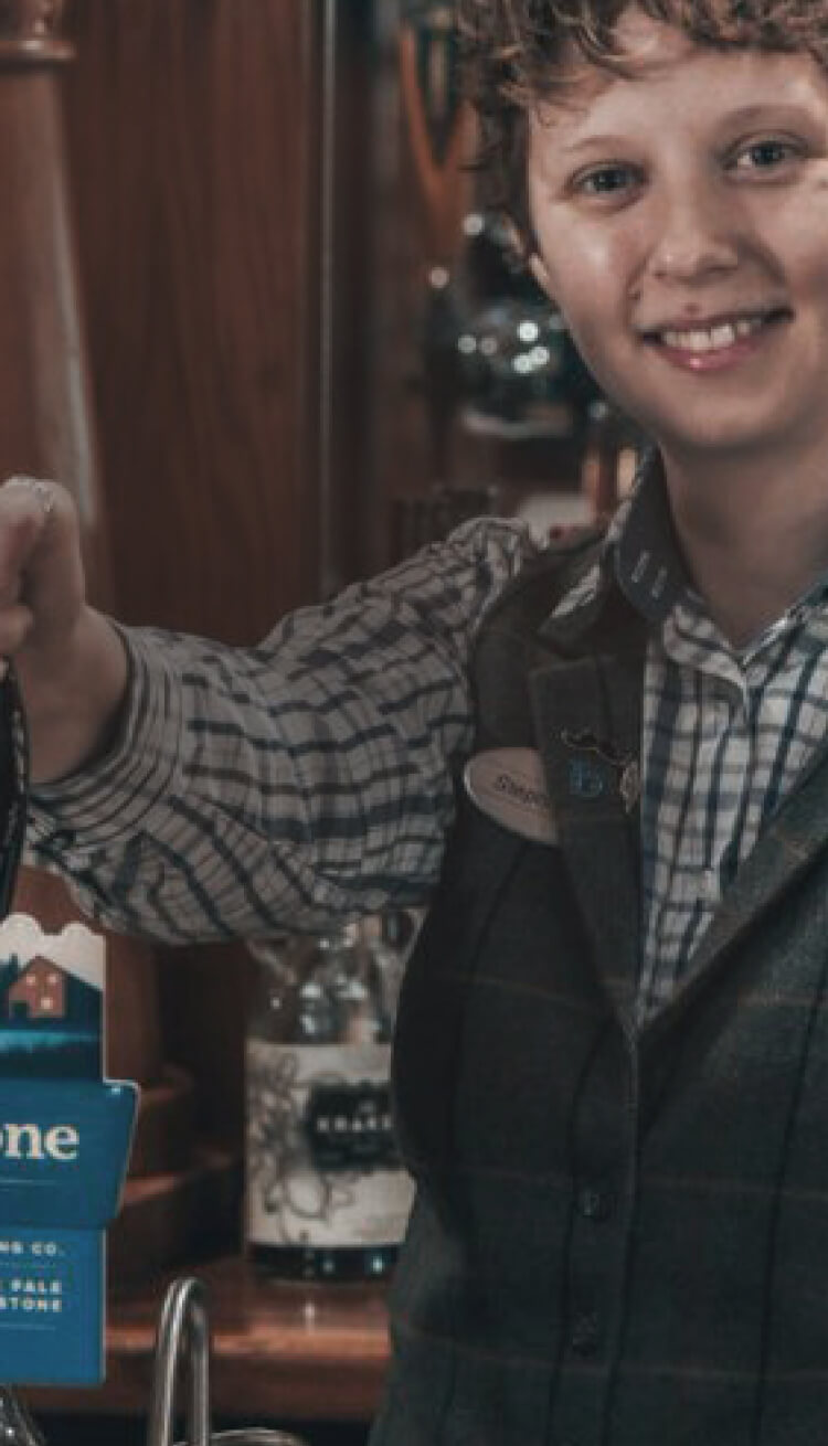 Bartender smiling