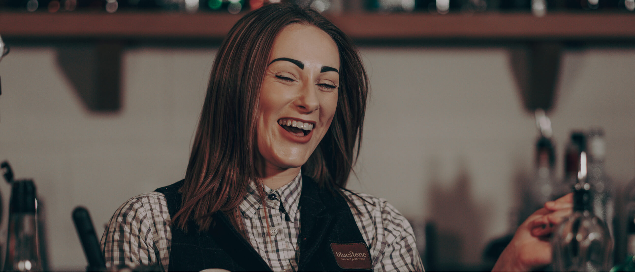 Bartender smiling