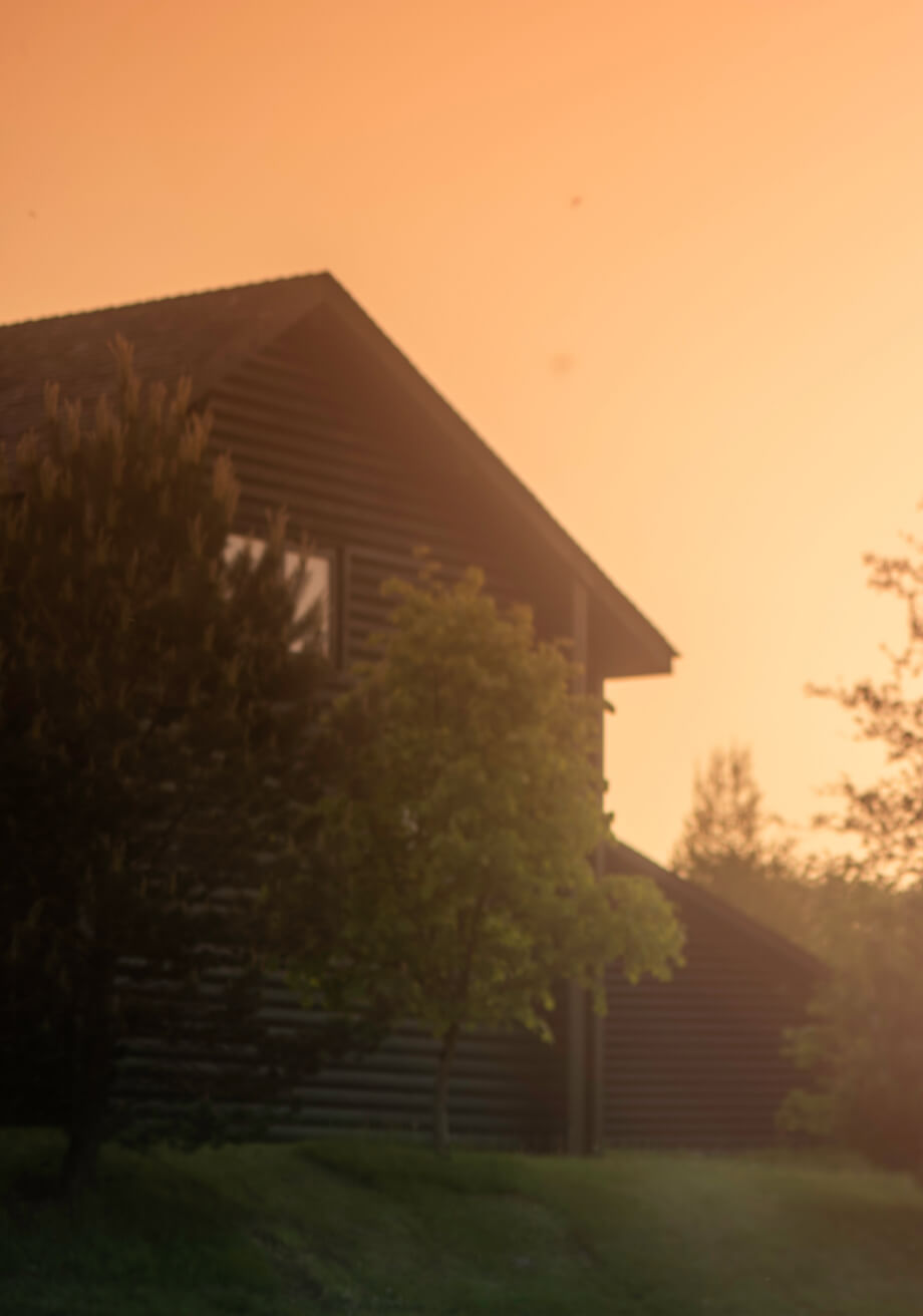 house with a sunshine background