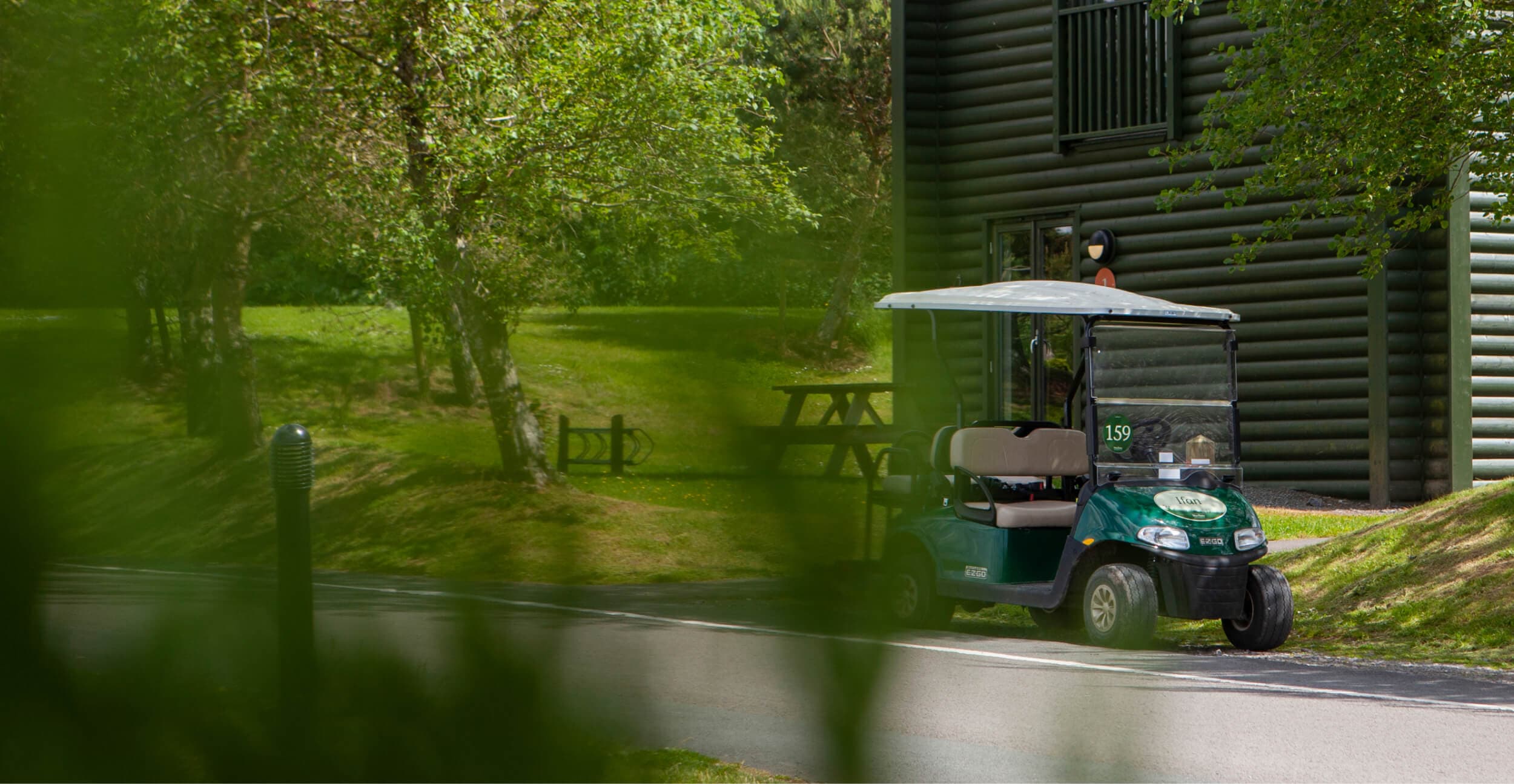 Parked golf cart